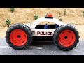 Police Car Chase Monster Truck And Get In Trouble With Giant Wheels Toy Car Story