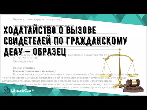 Ходатайство о вызове свидетелей по гражданскому делу — образец