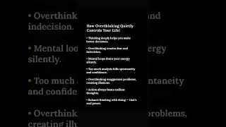 How Overthinking Quietly Controls Your Life! #viral #viralshort #viralvideo #video #viralshorts