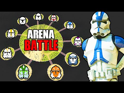 Every CLONE LEGION Island Bridge ARENA BATTLE w/ All Commanders! - Men of War: Star Wars Mod
