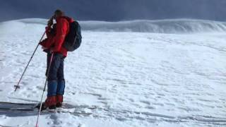 preview picture of video 'Billy under cornice on way up to Mount Tate.'