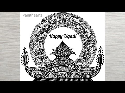 Happy Ugadi Mandala Art How to Draw Mandala for Beginners ugadi Drawing vanithaarts happyugadi