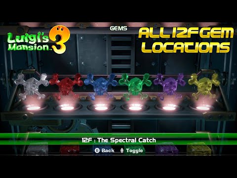 Luigi's Mansion 3 - All 12F Gem Locations - The Spectral Catch - All Gems