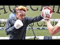 JERMELL CHARLO FINAL WORKOUT FOR BRIAN CASTANO REMATCH; CRACKS PADS WITH JAW BUSTING POWER!