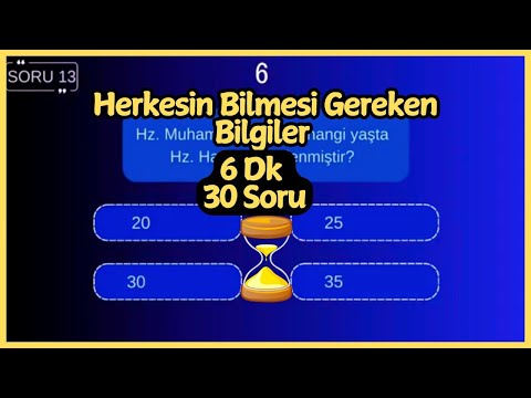 Dini Bilgi Yarışması | Hz. Muhammed Hakkında Bilgi Soruları ve Cevapları