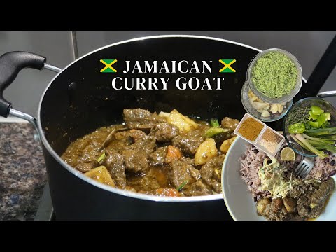 HOW TO MAKE THE BEST JAMAICAN GOAT CURRY! 🇯🇲 + GREEN MARINADE RECIPE + CURRIED GOAT | CARIBBEAN