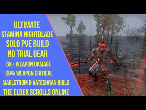 ESO Stamina Nightblade Solo PVE Build - Lost Depth - Vateshran & VMA Build