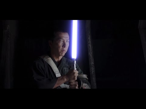 Chirrut Îmwe with Lightsaber