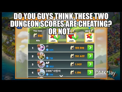 Do you guys think these two dungeon scores are cheating? or not...  - Dragon Mania Legends -