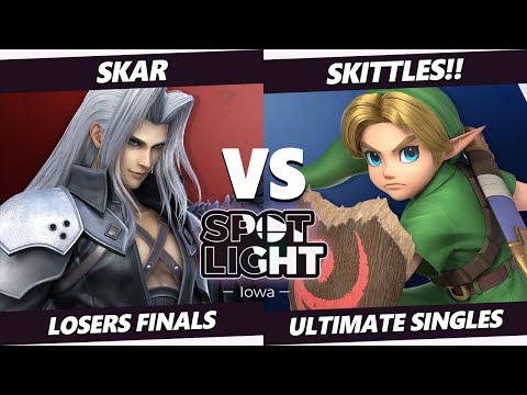 Spotlight: Iowa Losers Finals - Skar (Sephiroth) Vs SKITTLES!! (Young Link) SSBU Ultimate Tournament