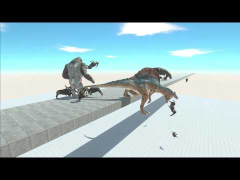 SKY BRIDGE GORO & TREX & SPINOSAURUS vs ARMIES - Animal Revolt Battle Simulator