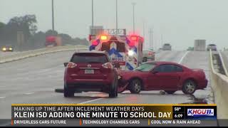 To make up for time missed due to snow, Klein ISD will add 1 minute to school days