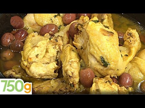 Recette Tajine de poulet au citron confit et olives