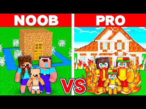 Having a NOOB vs PRO ELEMENTAL Family In Minecraft!