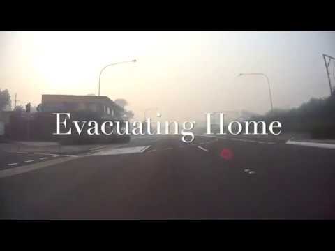 On the road through the smoke of the bushfires