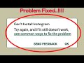 How To Fix Can't Install Instagram Error On Google Play Store Android & Ios Mobile