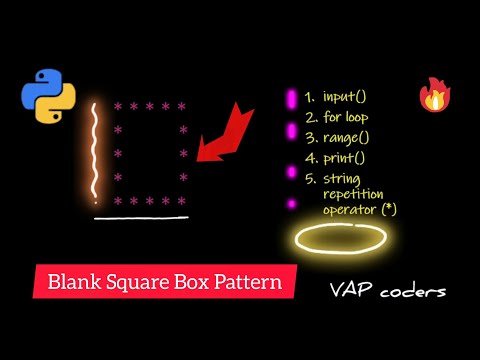 Blank Square Box Pattern In Python Hollow Square Star Pattern Python Pattern For Beginners