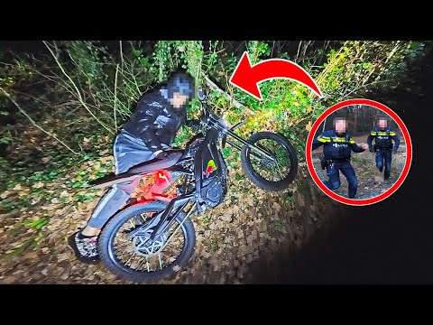 my brother falls off the surron during a police chase...