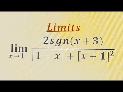 Limits involving Signum function, absolute value function and Greatest Integer function.
