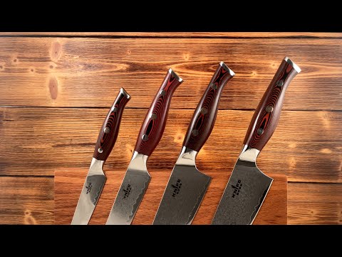 KnifeBoss sada nožů Black & Red 4 nože s magnetickým stojánkem KNB23160