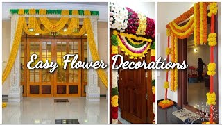 Flower Decoration Ideas For Entrance  Doors ,Gate & Stairs | Festival ,House Warming ,Wedding |