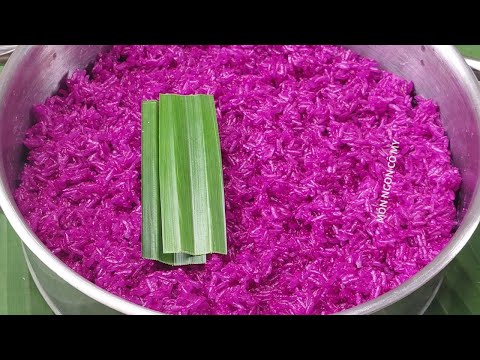 Thêm một cách MỚI NẤU XÔI LÁ CẨM ngon béo thơm màu đẹp mềm dẻo khi để nguội