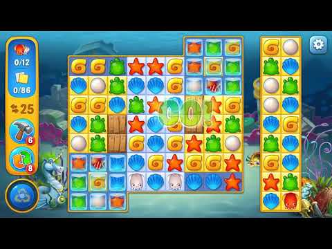 Fishdom level 724 Gameplay (iOS Android)