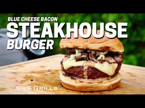 Blue Cheese Steakhouse Burger Recipe - The Best BBQ Steakhouse Burger Ever!