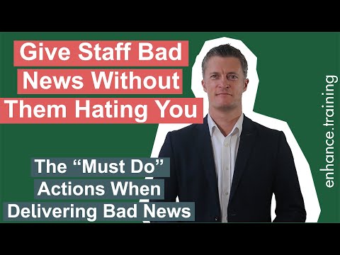 Delivering Bad News To Staff - Make Difficult Conversations Easier