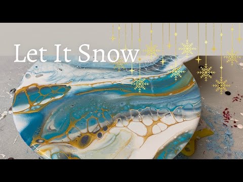 #163 Let It Snow Holiday Cutouts FUN | Acrylic Pour Painting | Abstract | Fluid Painting