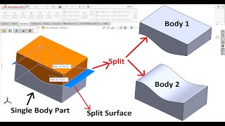 Solidworks Split Feature | Converting simple body part into multibody part