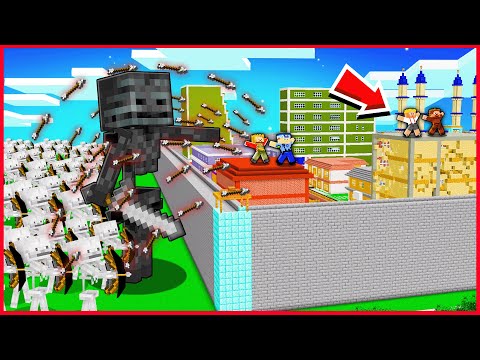 İSKELET ORDUSU ŞEHRE SALDIRIYOR BİZ SAKLANIYORUZ! 😱 - Minecraft