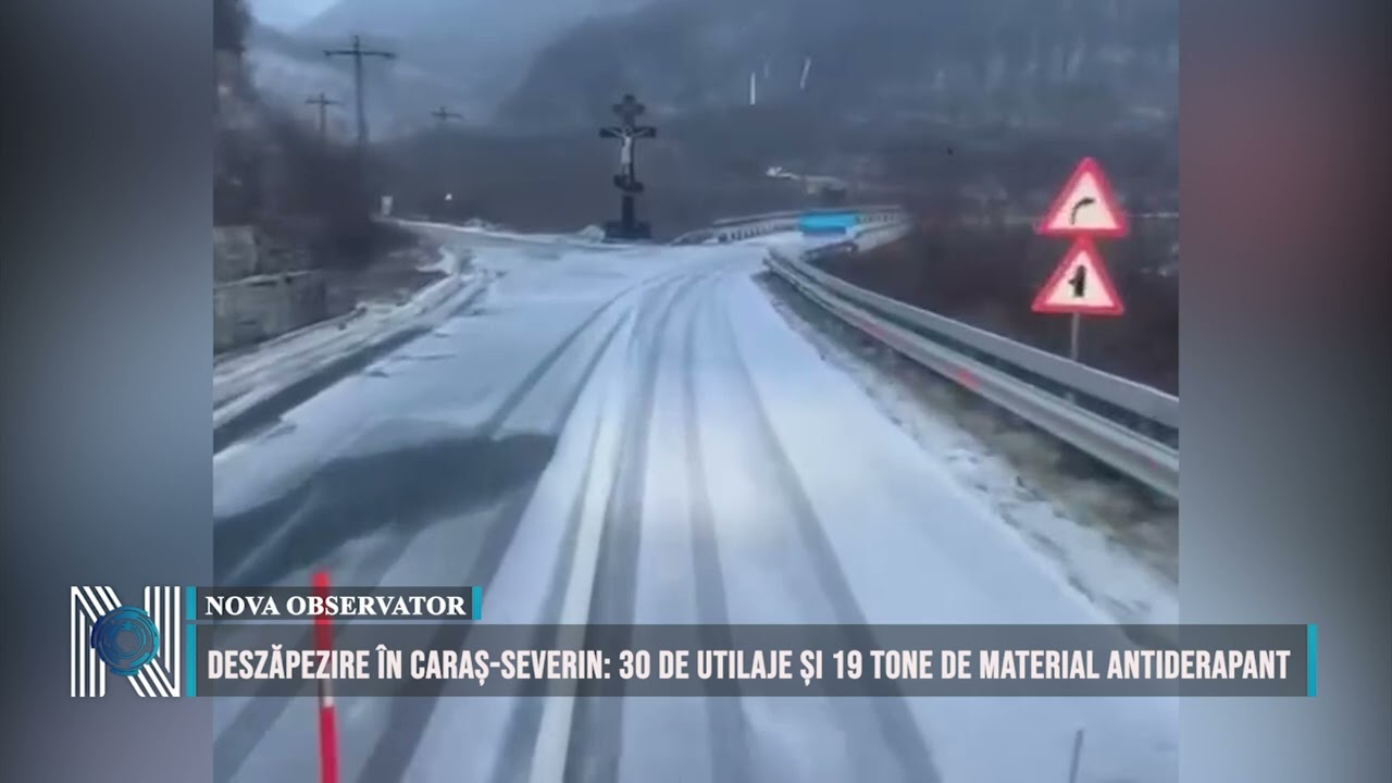 DESZĂPEZIRE ÎN CARAȘ-SEVERIN: 30 DE UTILAJE ȘI 19 TONE DE MATERIAL ANTIDERAPANT