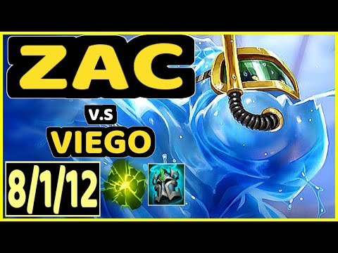 ZAC vs VIEGO - 8/1/12 KDA JUNGLE GAMEPLAY - KR Ranked GRANDMASTER