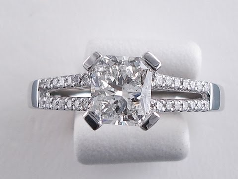 1.50 ctw Radiant Cut H SI1 Diamond Engagement Ring - BigDiamondsUSA