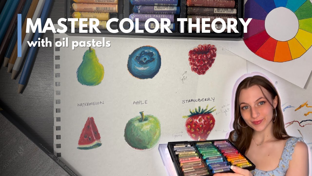 How to MASTER color theory with oil pastels | easy beginner tutorial (fruit drawings)