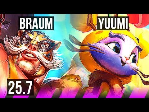 BRAUM & Zeri vs YUUMI & Ezreal (SUP) | KR Master | 25.7