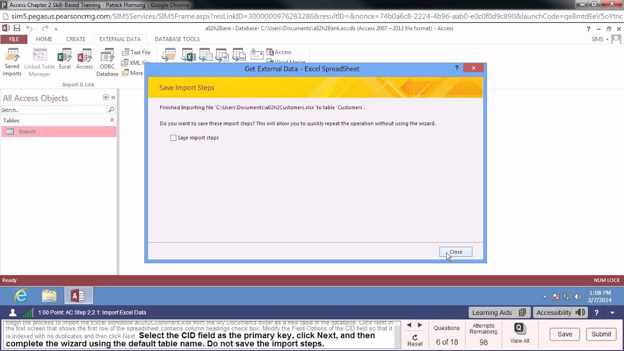 Access Chapter 2 Skill-Based Training Walkthrough & Troubleshooting