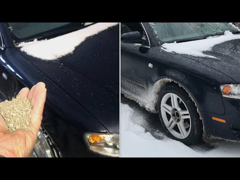 using KITTY LITTER to get out of the snow (increases traction) “getting unstuck￼￼”