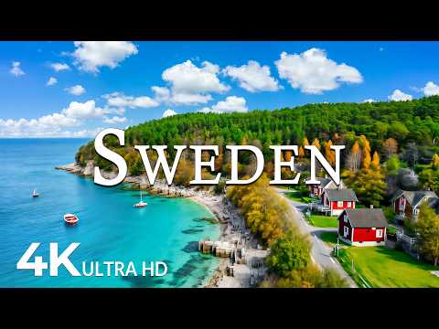 FLYING OVER SWEDEN (4K UHD) – Soothing Music Along With Beautiful Nature Video - 4K Video ULTRA HD
