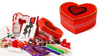 How to Make Heart Shape Gift Box Hamper | Valentines Day gift Box ideas | DIY Heart Box Gift Hamper