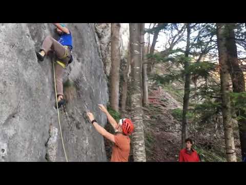Antonio climbing Chewbacca