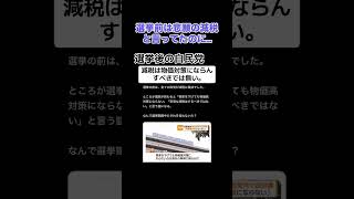 ［嘘つき］選挙後の自民党「減税はすべきじゃない」