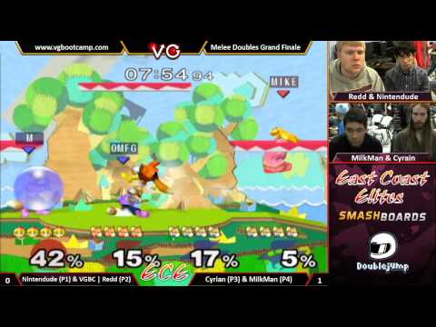 ECE - Nintendude & VGBC | Redd Vs. Cyrain & MilkMan - SSBM Doubles Grand Finals - Melee