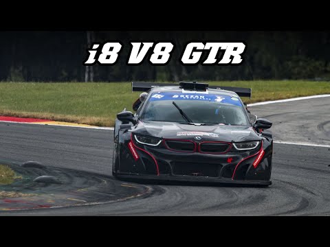 BMW i8 V8 GTR silhouette  - fly-by's & downshifts (Spa + Zolder 2019)