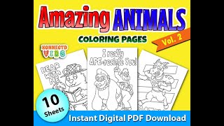 Amazing Animals Coloring Pages PDF Printable V2 #shorts