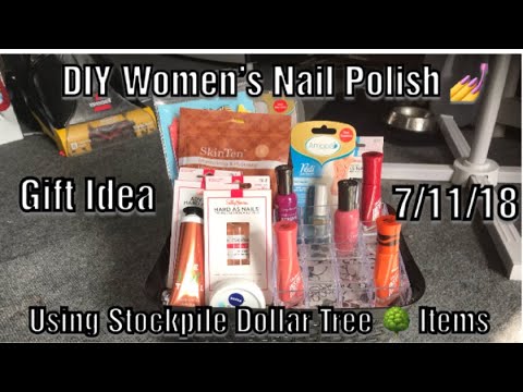 DIY Women’s Spa Nail Gifts Basket Super Easy using Coupon Stockpile Dollar Tree 🌳 Items~7/11/18