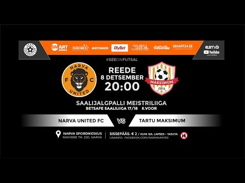 ESN TV 08.12.2017 ПРЯМАЯ ТРАНСЛЯЦИЯ BETSAFE SAALILIIGA NARVA UNITED FC VS TARTU MAKSIMUM