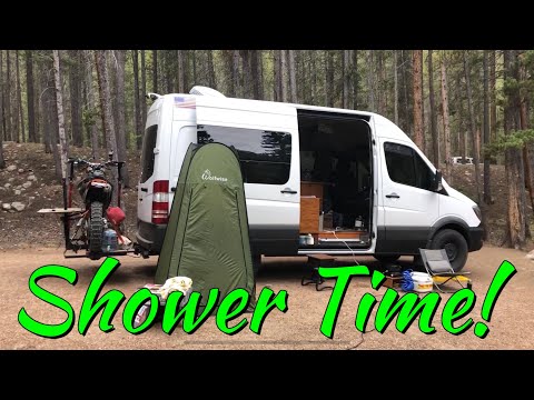 How to shower in a Sprinter van