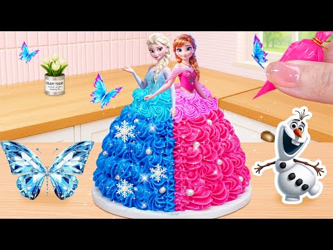 How to Create a Double Princess Cake with Elsa & Anna | Cute Mini Bakes